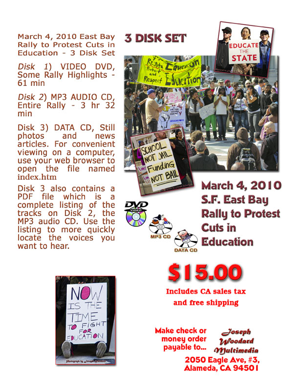 March 4, 2010 protest against cuts to eduction